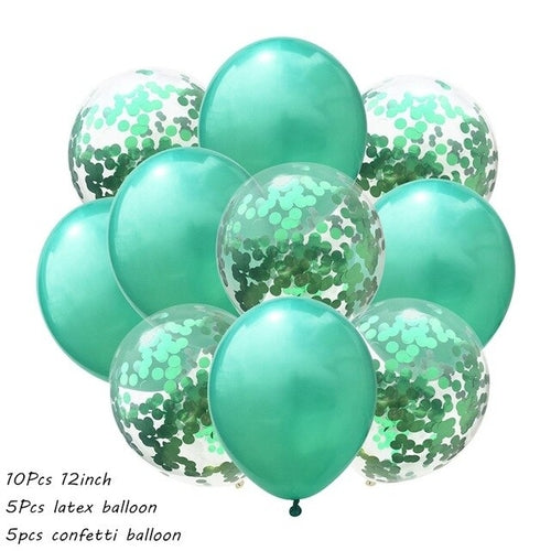 10Pcs Metal Latex Balloons Confetti Balloon Set