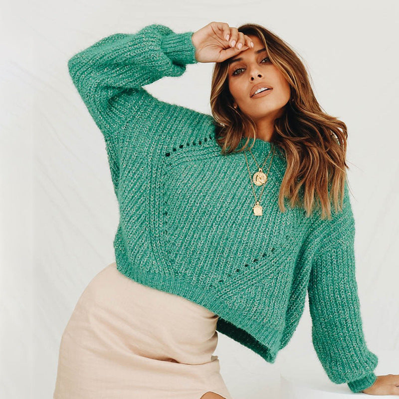 Flare Sleeve Winter Pullover Sweater