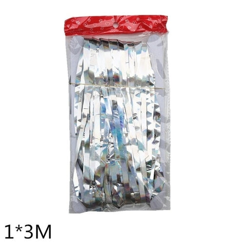 2M 3M Gold Silver Metallic Foil Tinsel Fringe