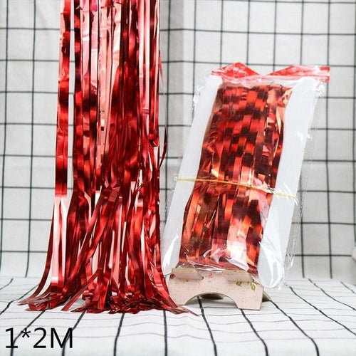 2M 3M Gold Silver Metallic Foil Tinsel Fringe