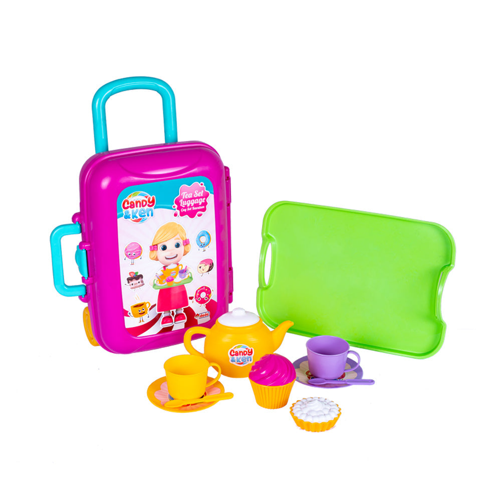 Dede Candy & Ken Tea Set My Suitcase, Pink Color, Portable, Tea Set,