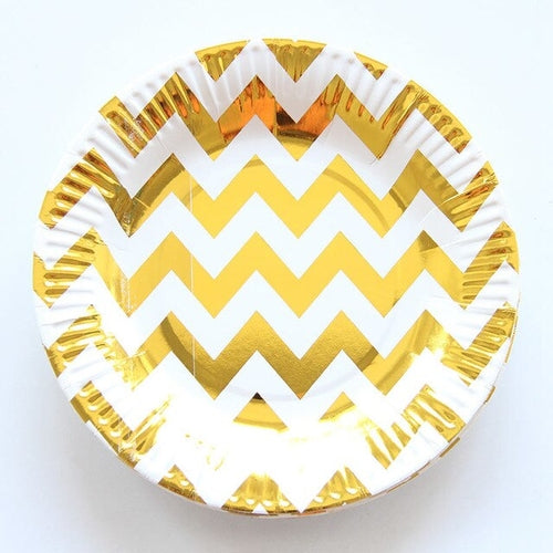 Gold Stripe series Disposable Tableware Paper