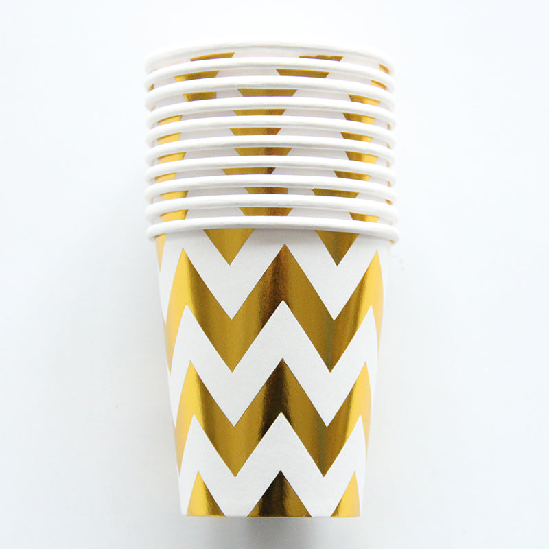 Gold Stripe series Disposable Tableware Paper