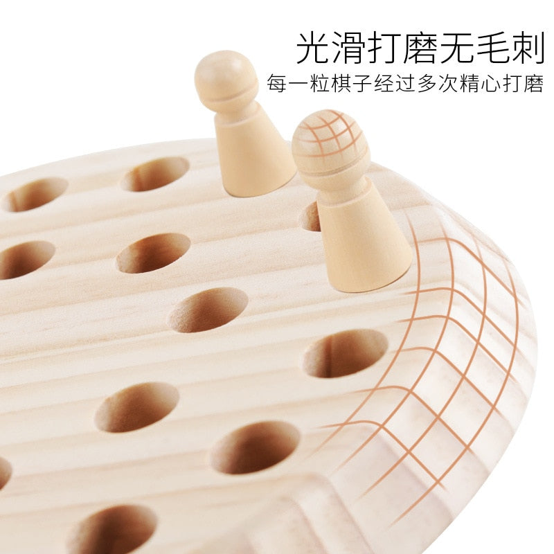 Kids Wooden Memory Match Stick Chess Fun Color Game Board Puzzles