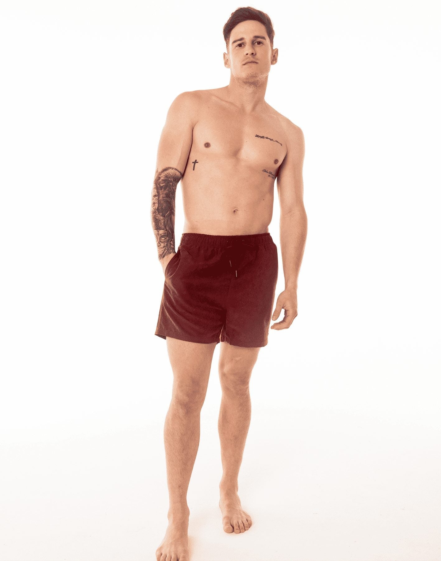Burgundy Swim Shorts