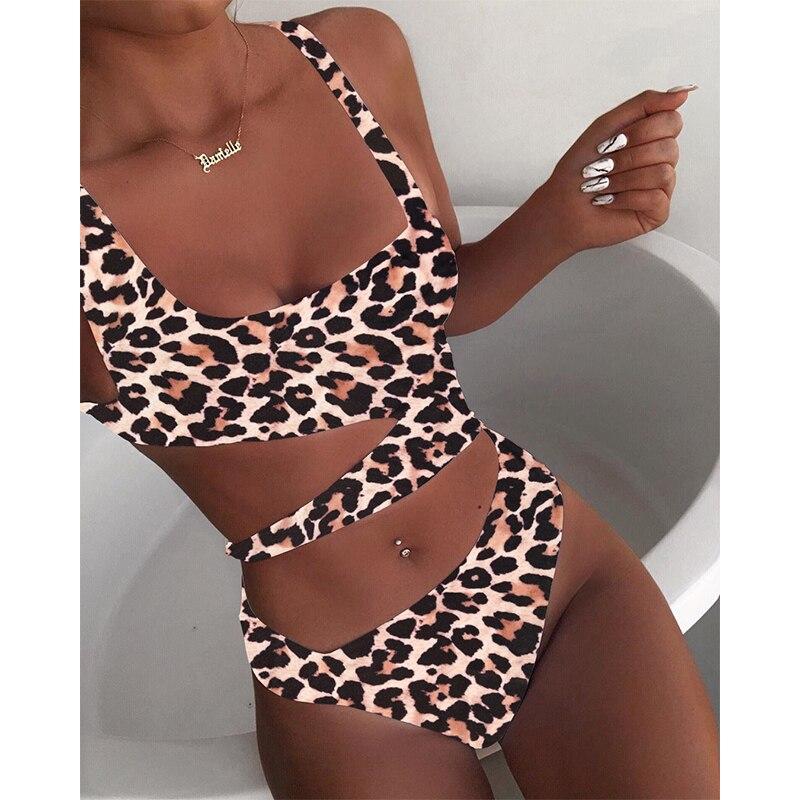 Sexy White One Piece Swimsuit Women Cut Out Swimwear