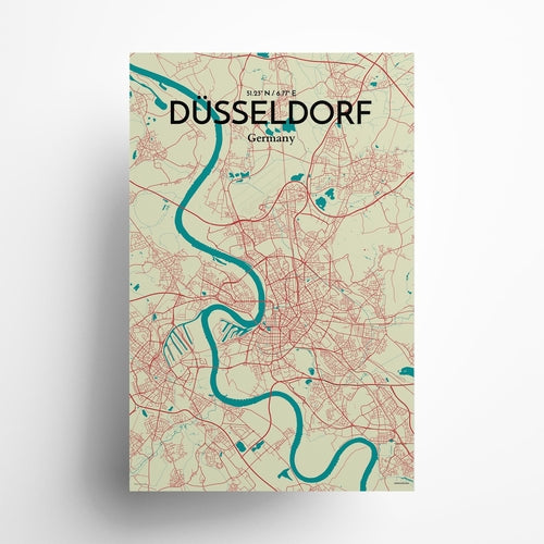 Düsseldorf City Map Poster