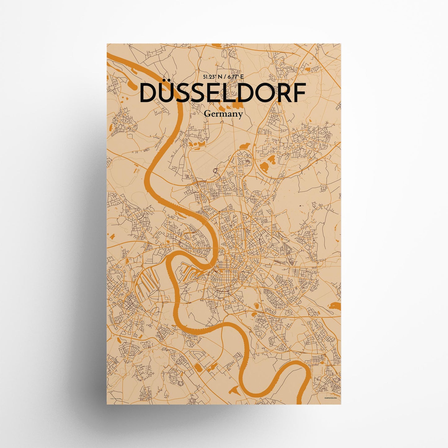 Düsseldorf City Map Poster