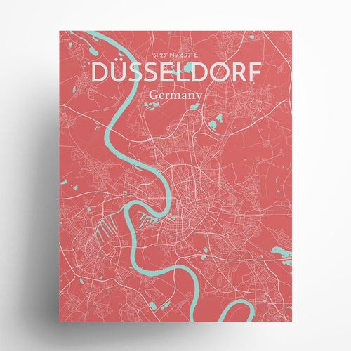 Düsseldorf City Map Poster