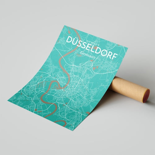 Düsseldorf City Map Poster