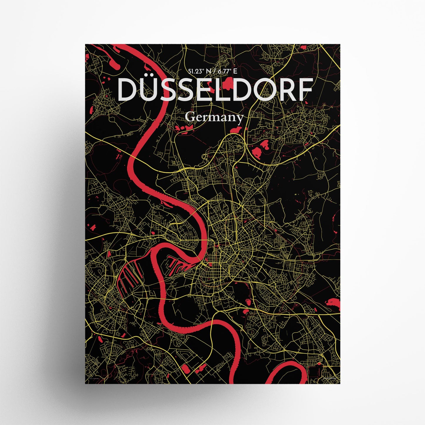 Düsseldorf City Map Poster