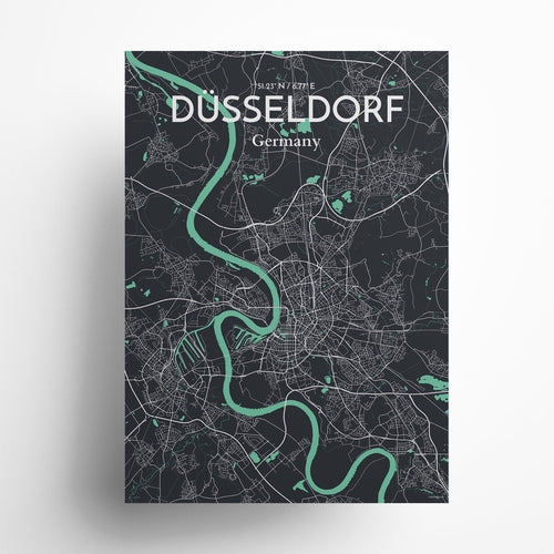 Düsseldorf City Map Poster