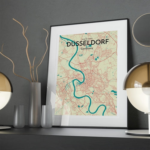 Düsseldorf City Map Poster
