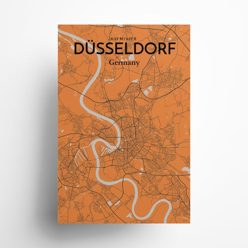 Düsseldorf City Map Poster
