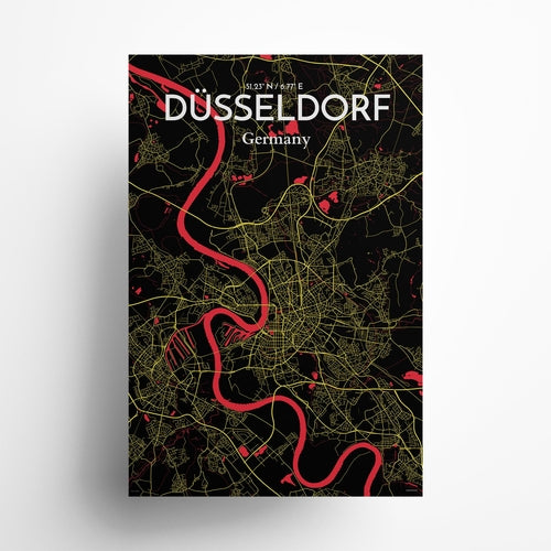 Düsseldorf City Map Poster