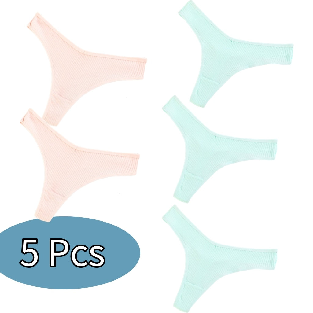Sexy Women Panties 10 Color Cotton Thongs 5/10PCS Lots Low Rise Female Underwear G String Thong Women Bikini Lenceria Femenina