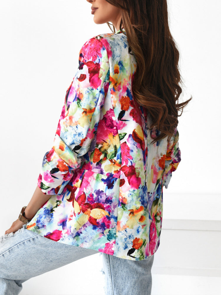 Turn-down Collar Blazer Coat Cardigan Outwear