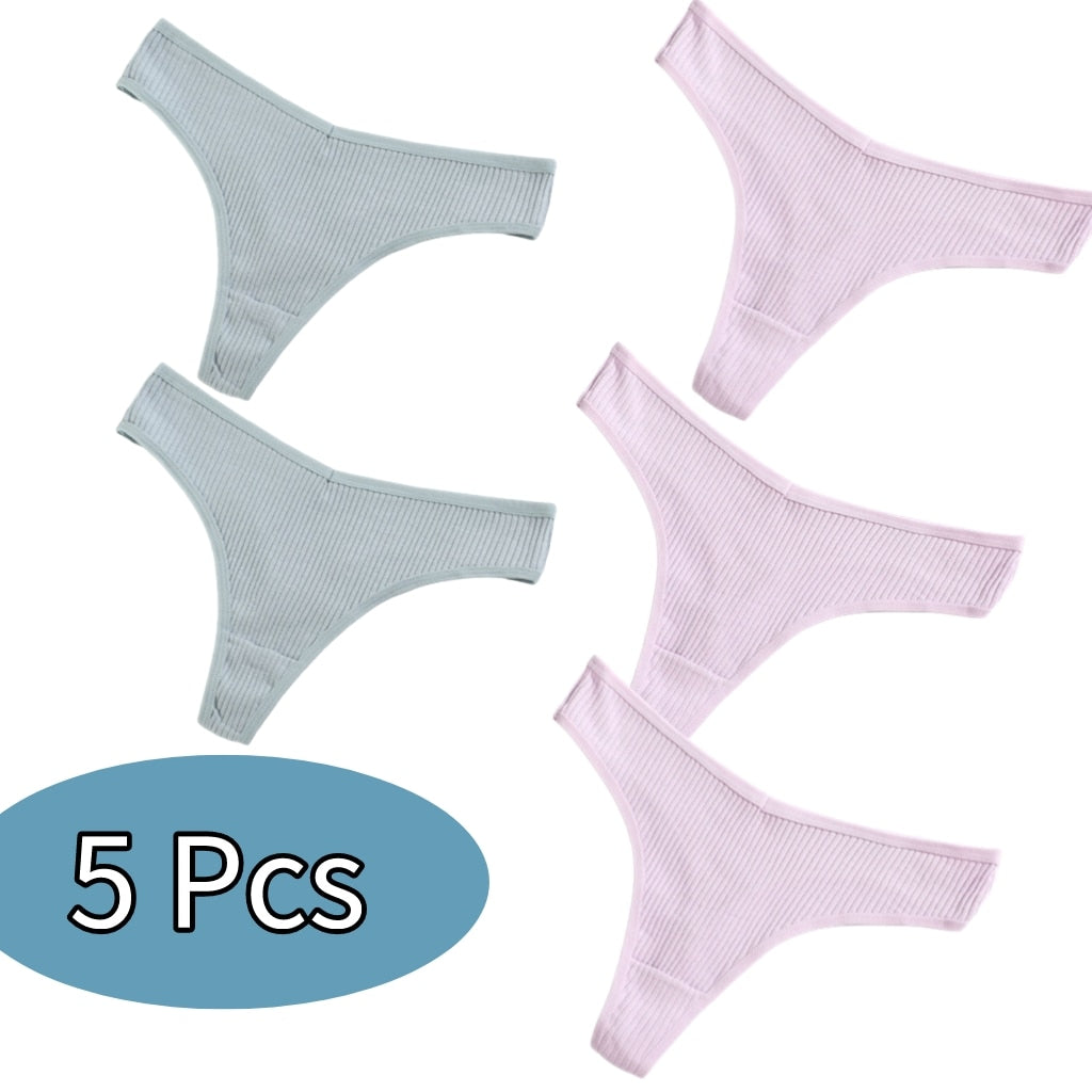 Sexy Women Panties 10 Color Cotton Thongs 5/10PCS Lots Low Rise Female Underwear G String Thong Women Bikini Lenceria Femenina