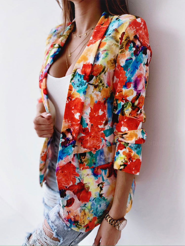 Turn-down Collar Blazer Coat Cardigan Outwear