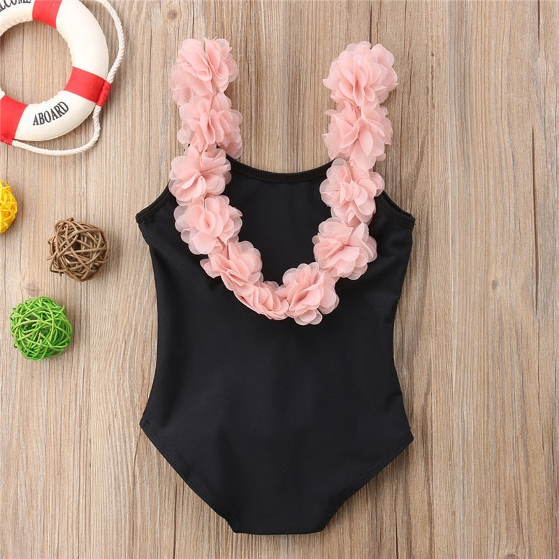 2023 Summer 1-5 years Girls Swimsuit One Piece Swimsuit Flower Leopard Printing Swimwear For Children Summer Bikini Bathing Suit
