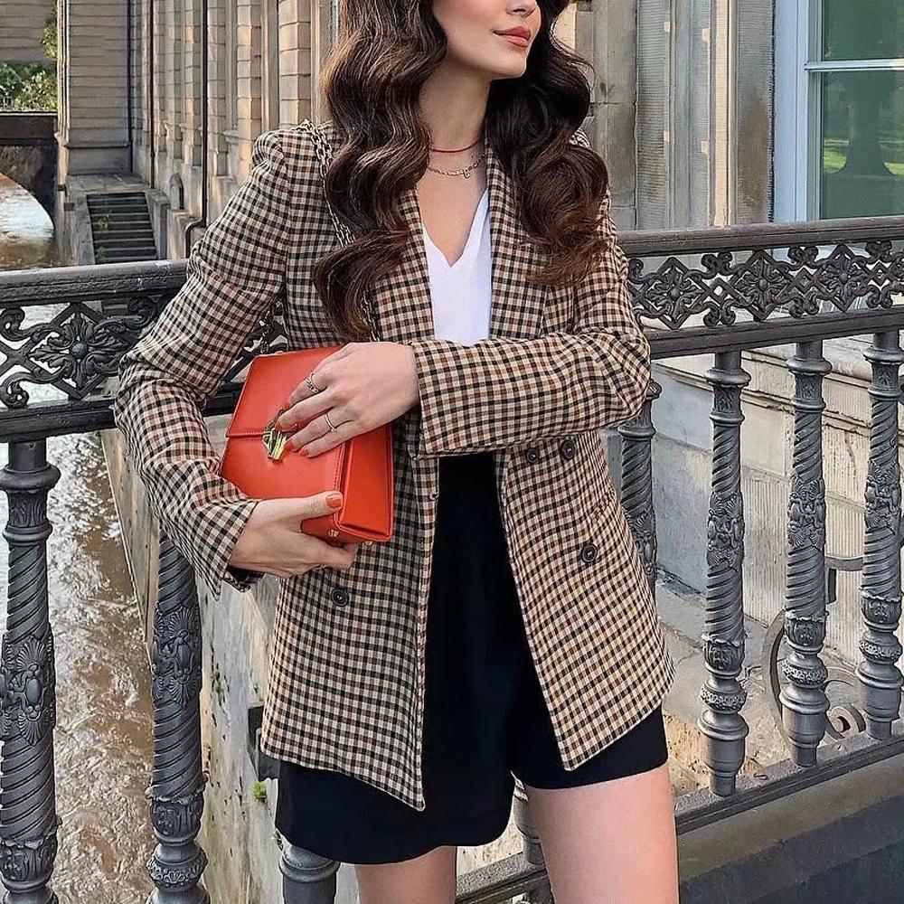 Office Wear Double Breasted Blazers Coat