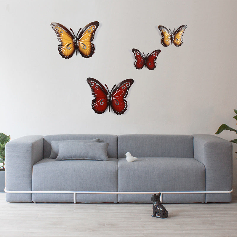 New Creative Wrought Iron Butterfly Wall Decoration