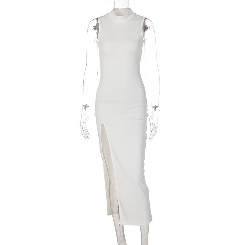 Round Neck Sleeveless Split Dress