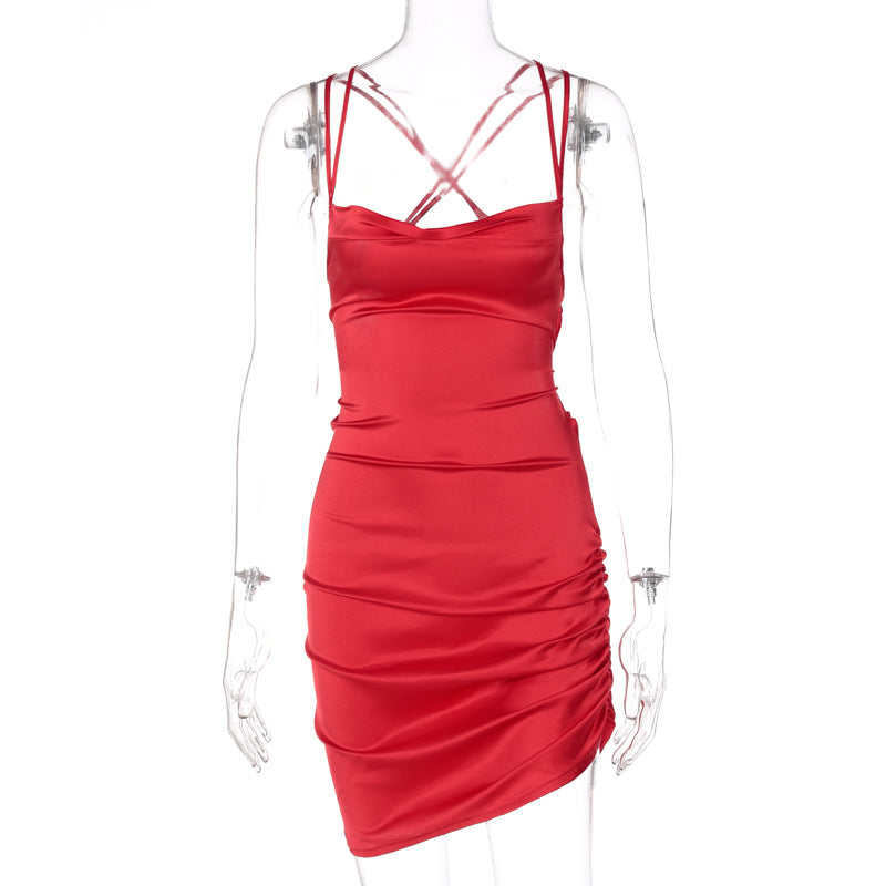 Hollow Out Lace Up Dress