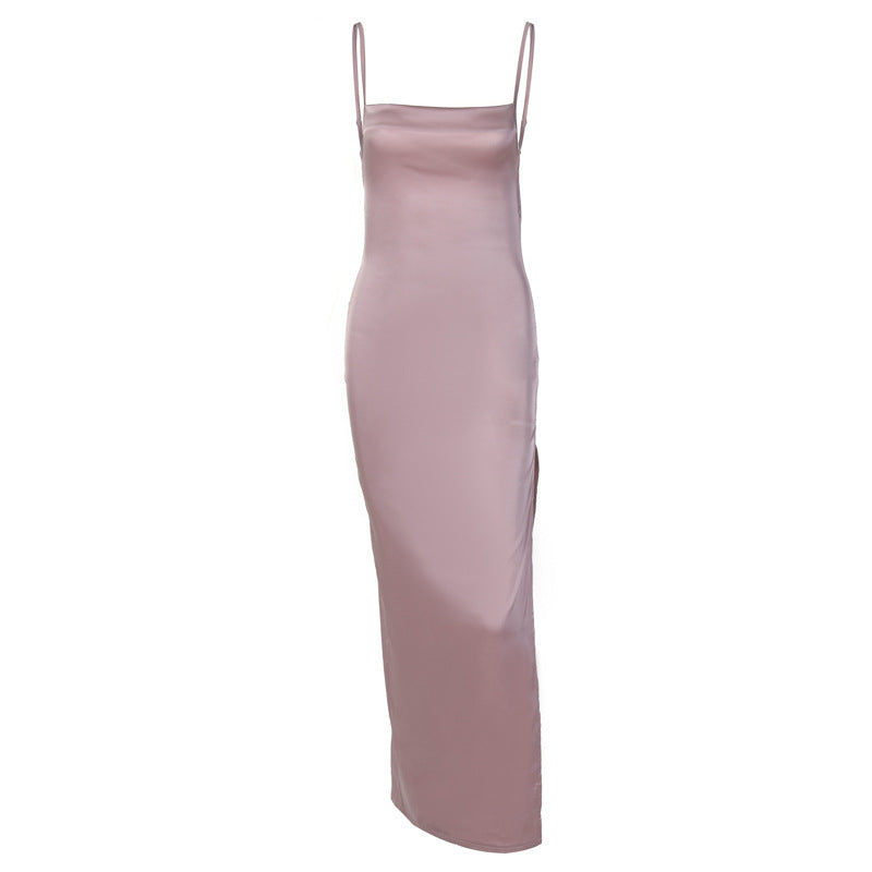 Backless Tie Split Dress