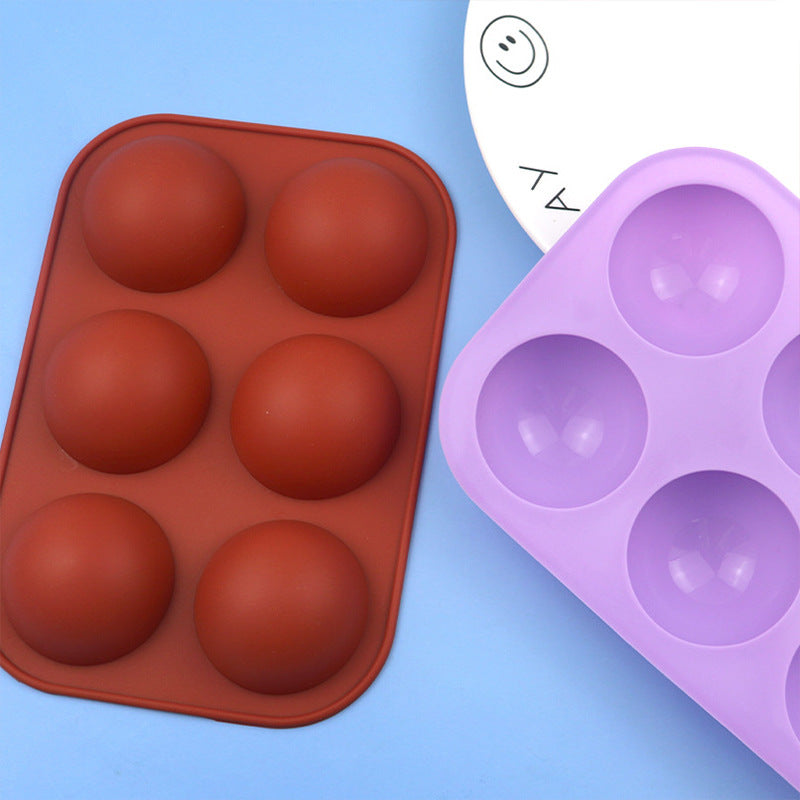 New 6 small semi-circle silicone cake tins