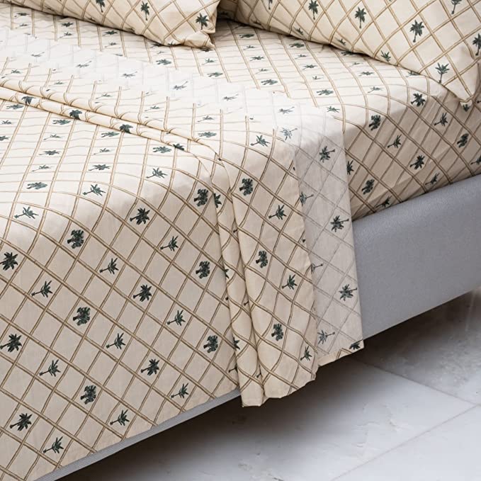 Kona - Palm Tree Tropical Polycotton Modern Brown Bedding Sheet Set