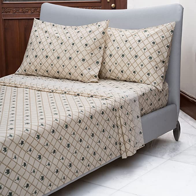 Kona - Palm Tree Tropical Polycotton Modern Brown Bedding Sheet Set