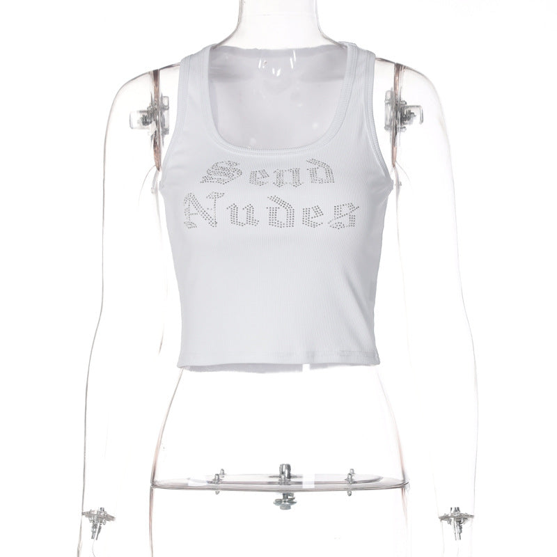 Diamond U -Neck Sleeveless Vest
