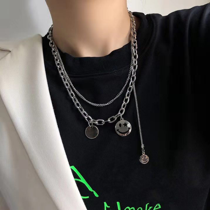 Smile -Faced Titanium Steel Necklace