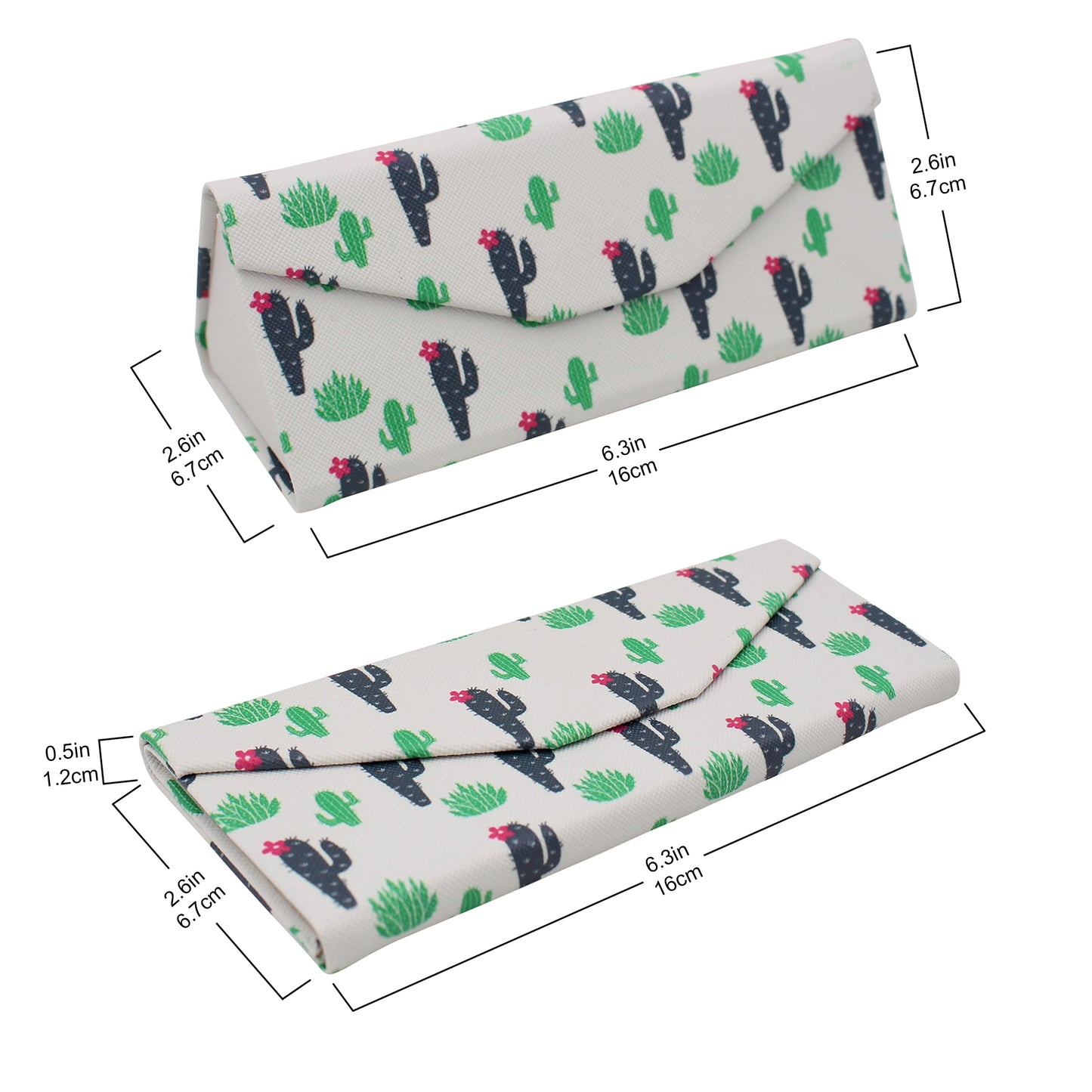 REAL SIC Cactus PU Leather Glasses Case - Cactus Print