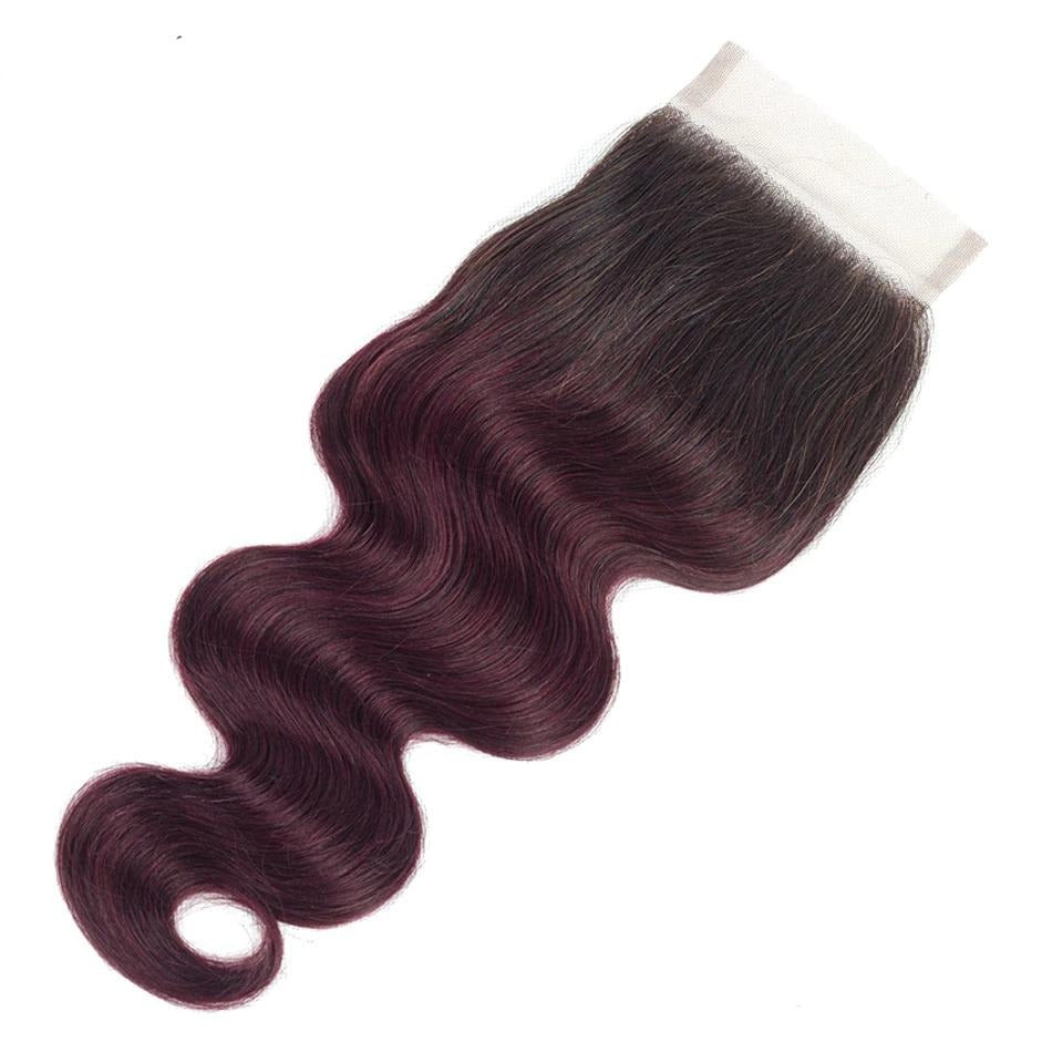10A Grade #99J Body Wave #1B/99j BUNDLES with 4x4 CLOSURES & 13x4 FRO