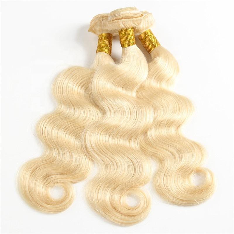 Blonde Body Wave #1B/613 BUNDLES with CLOSURES & FRONTALS