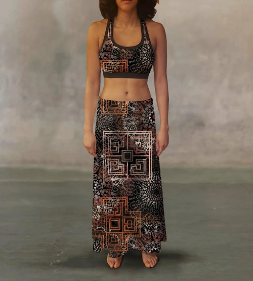 Warm Tone Tribal Maxi Skirt