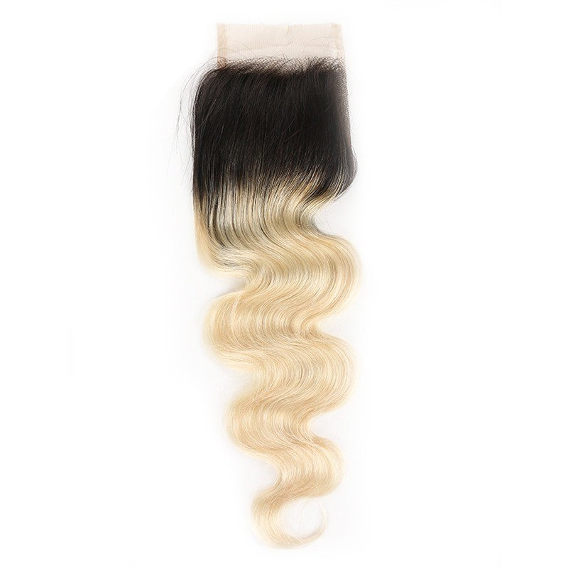 Blonde Body Wave #1B/613 BUNDLES with CLOSURES & FRONTALS