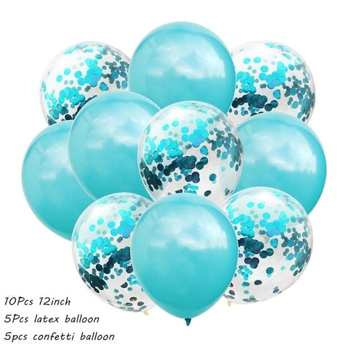 10Pcs Metal Latex Balloons Confetti Balloon Set