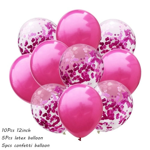 10Pcs Metal Latex Balloons Confetti Balloon Set