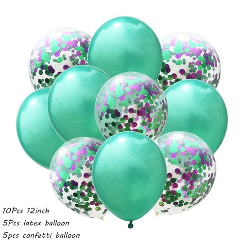 10Pcs Metal Latex Balloons Confetti Balloon Set