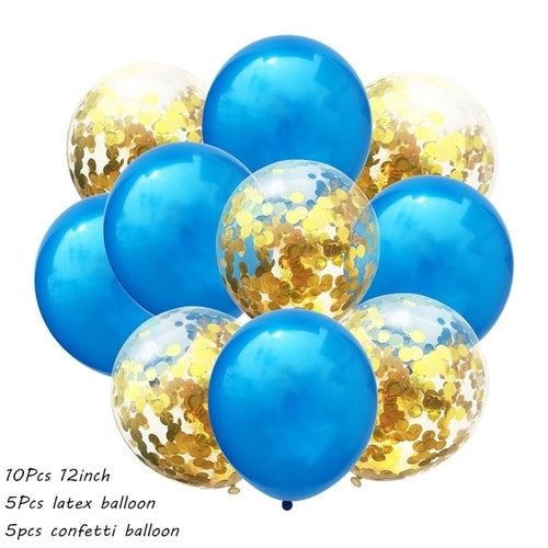 10Pcs Metal Latex Balloons Confetti Balloon Set