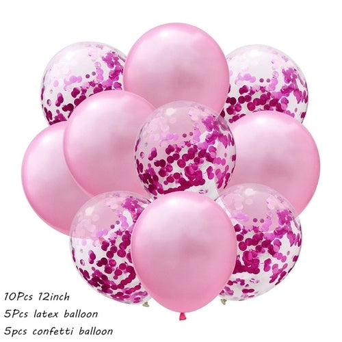 10Pcs Metal Latex Balloons Confetti Balloon Set