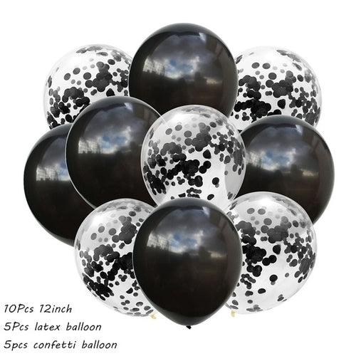 10Pcs Metal Latex Balloons Confetti Balloon Set