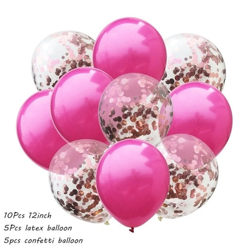 10Pcs Metal Latex Balloons Confetti Balloon Set