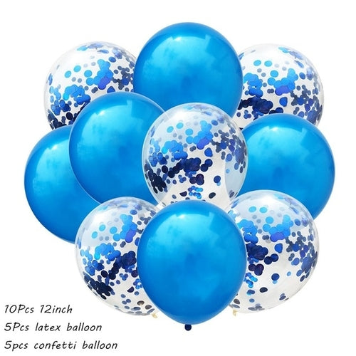 10Pcs Metal Latex Balloons Confetti Balloon Set