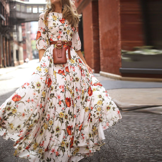 Summer Long Sleeve Bohemian Beach Dress