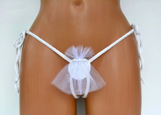 White Bridal Sexy Tiny Bikini