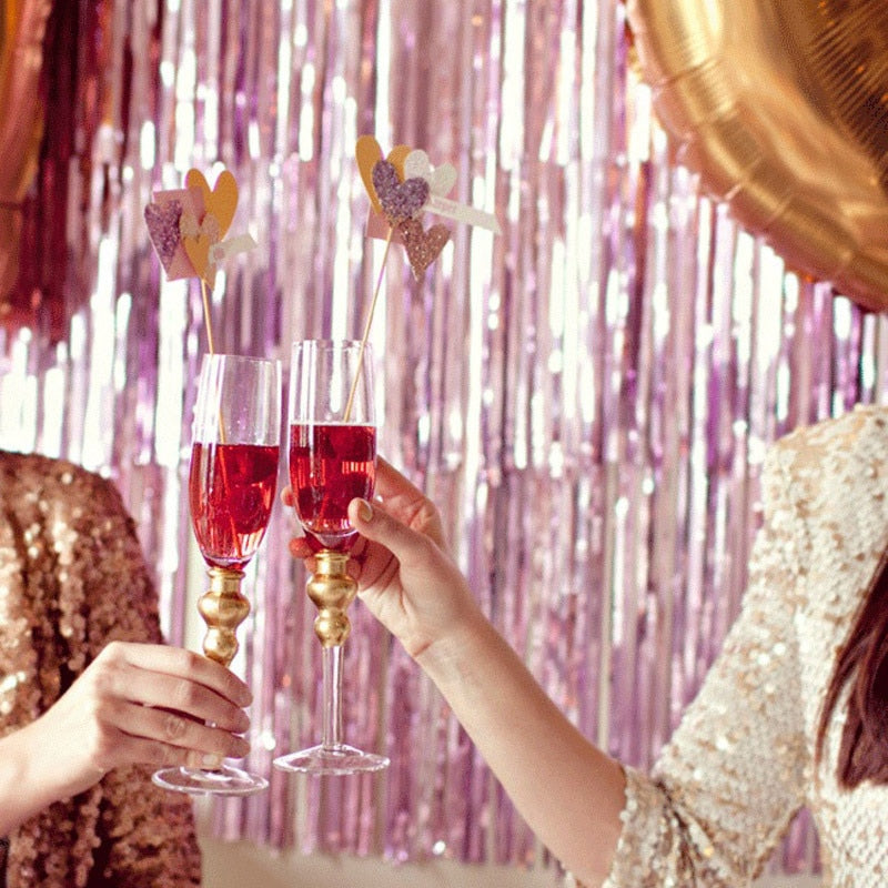2M 3M Gold Silver Metallic Foil Tinsel Fringe